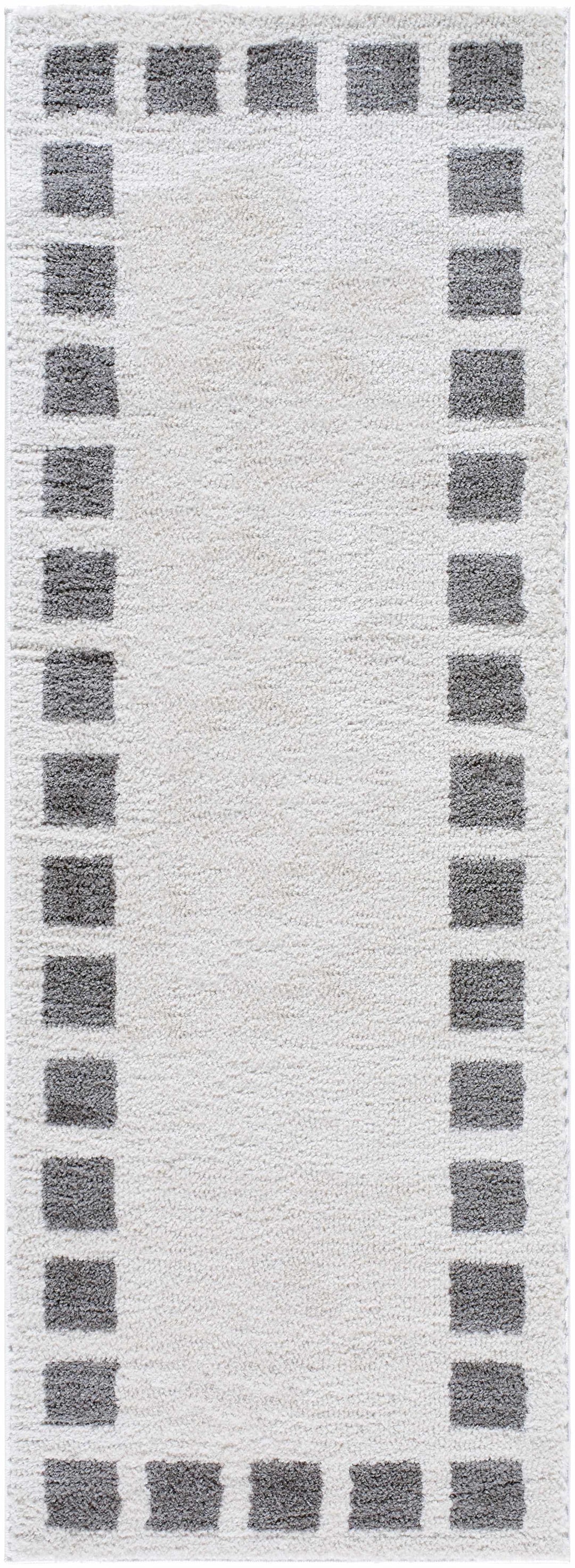 Beynon Modern Geometrical Beige And Charcoal Washable Area Rug