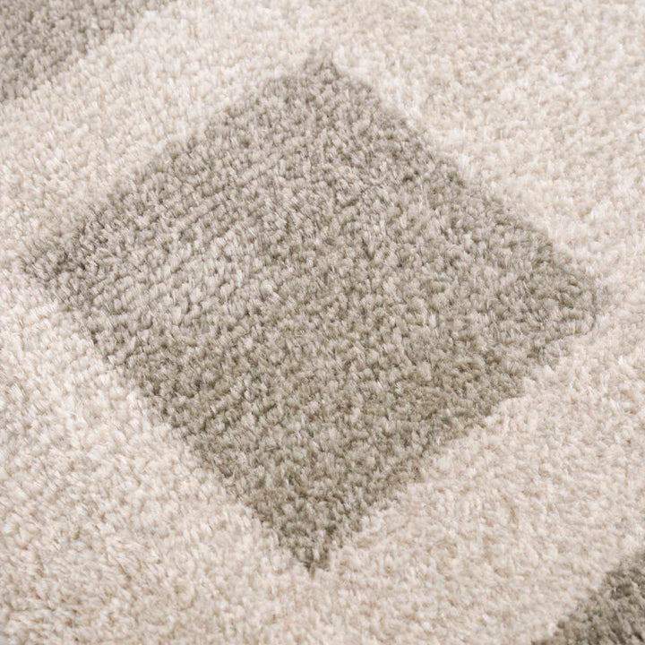 Beynon Contemporary Geometric Design Beige Washable Area Rug