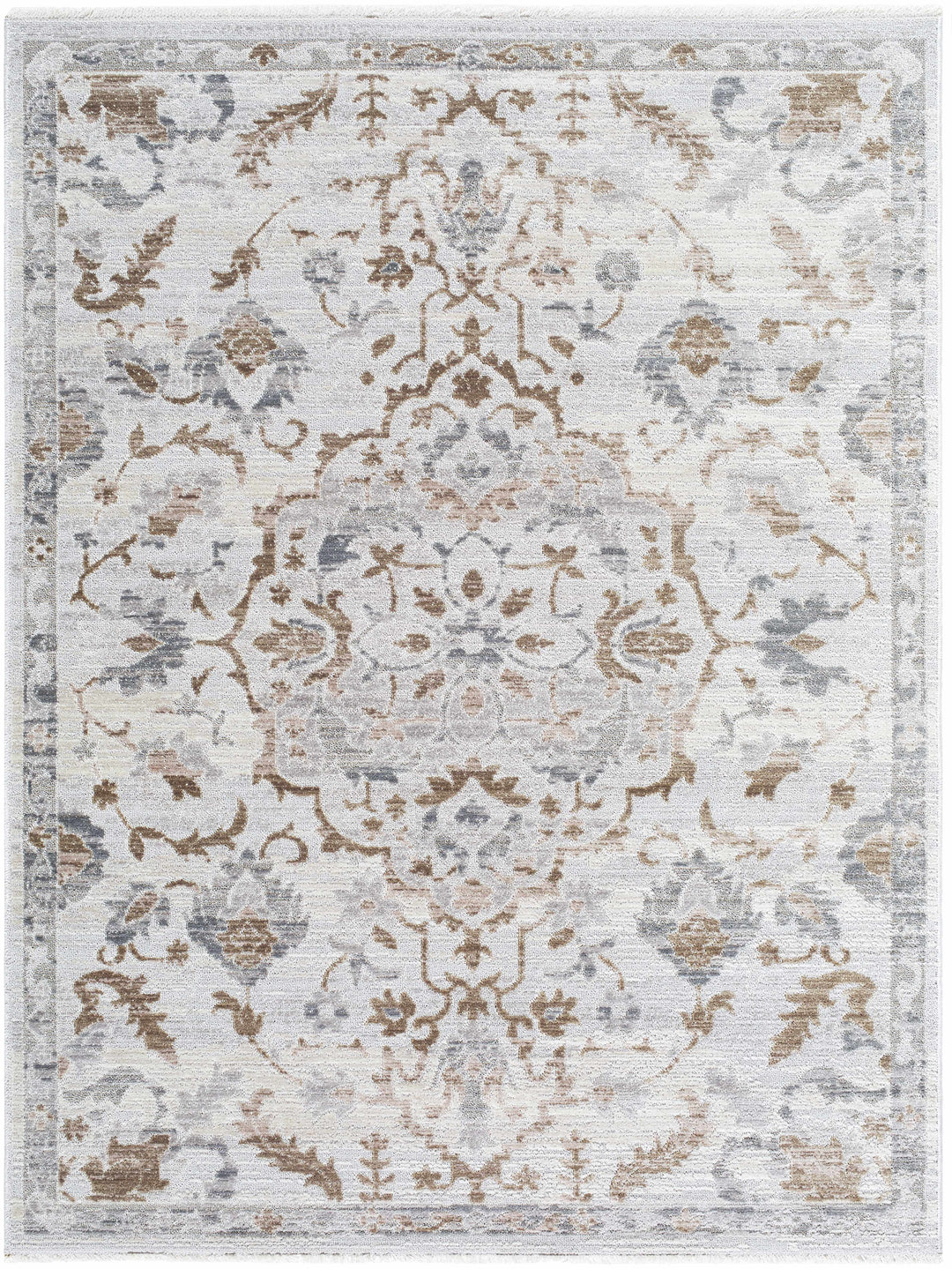 Aldona Traditional Style Ivory And Brown Area Rug