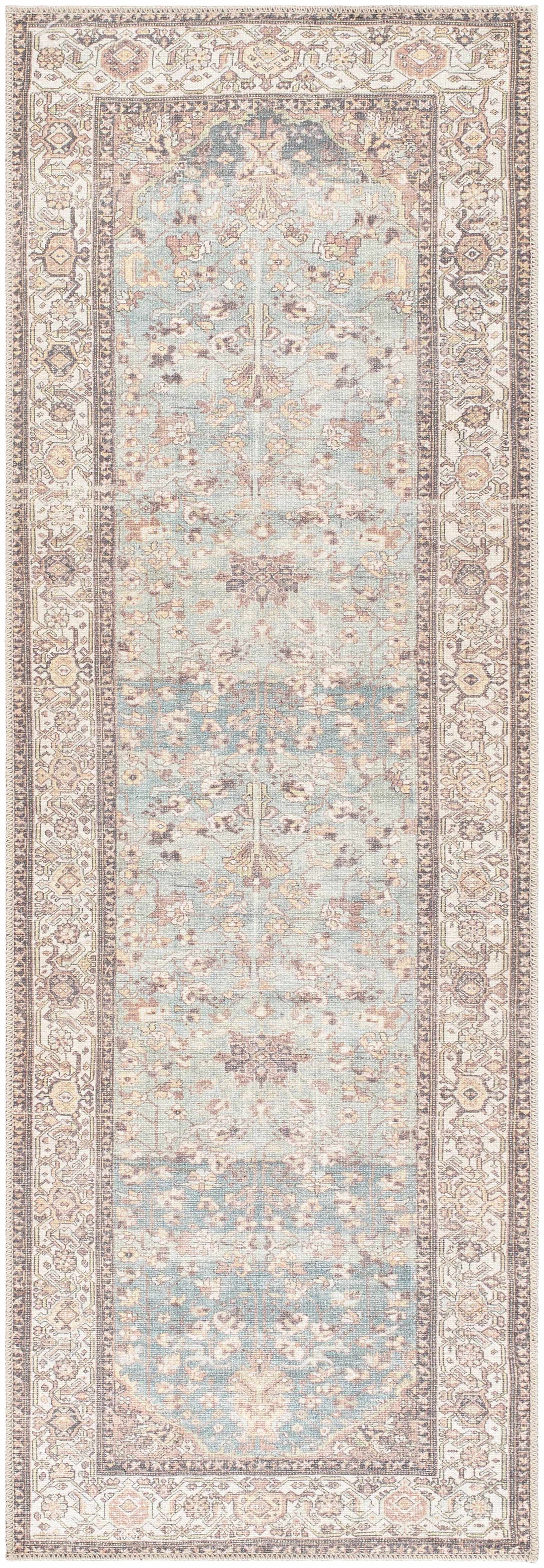 Bahram Traditional Transitional Gray And Brown Washable Rug