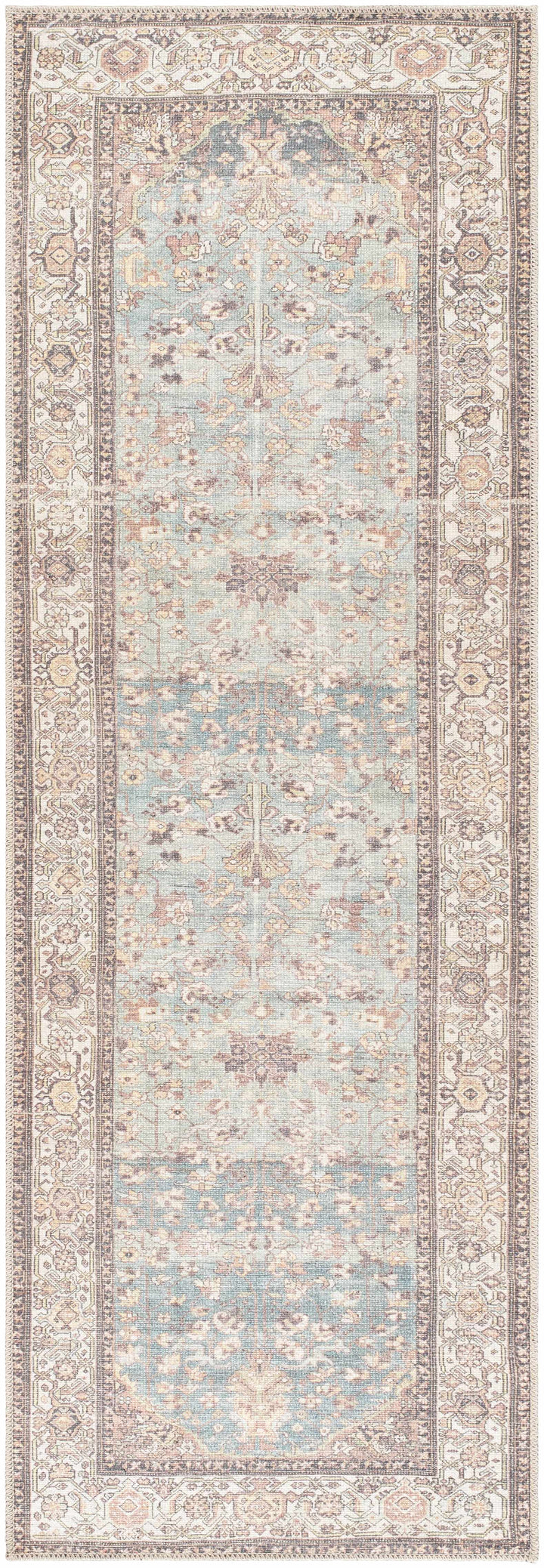 Bahram Traditional Transitional Gray And Brown Washable Rug