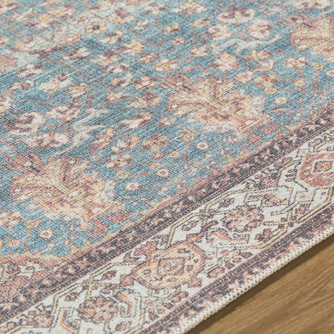 Bahram Traditional Transitional Gray And Brown Washable Rug