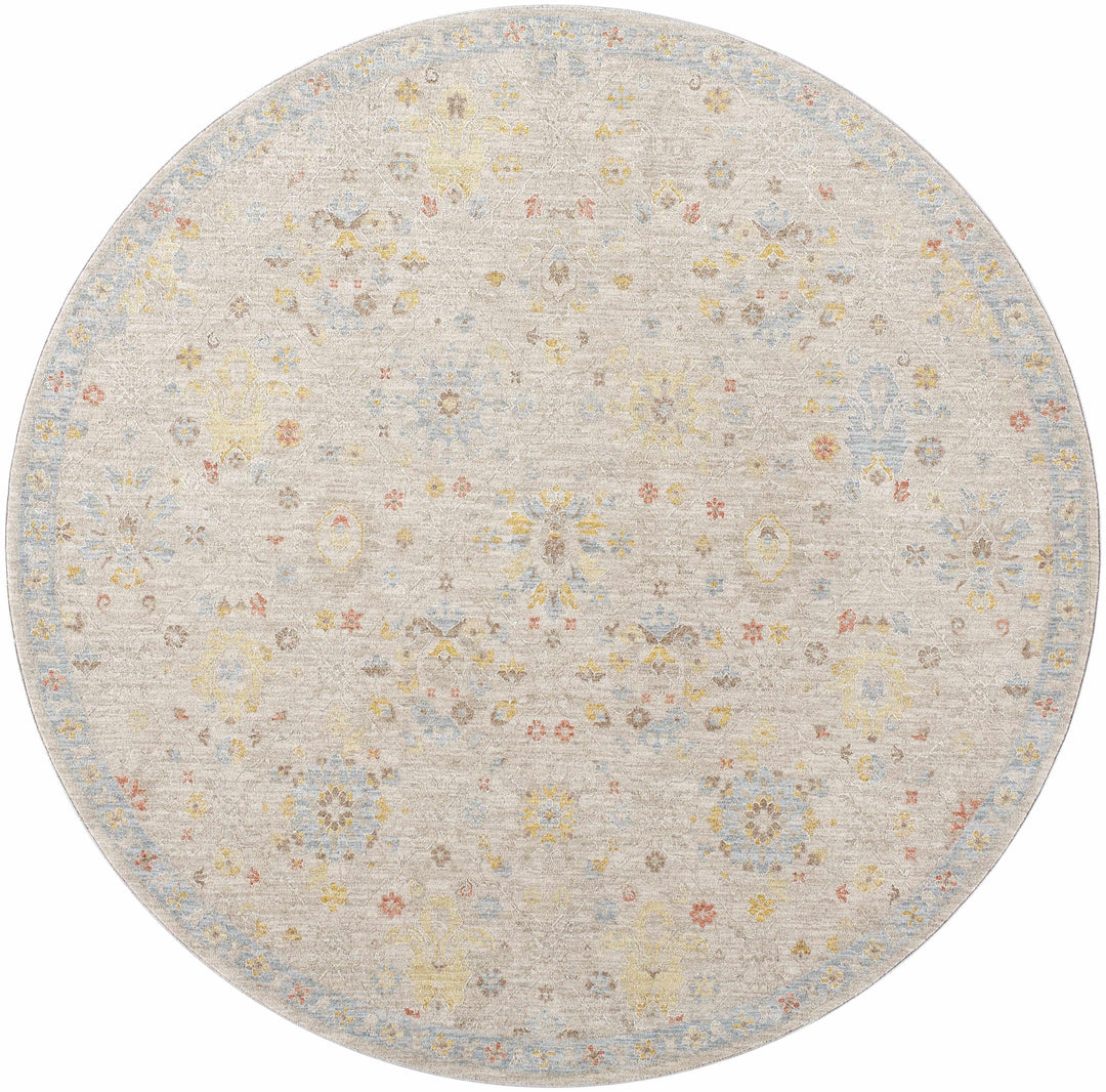 Burcu Traditional Oushak Design Beige And Gray Area Rug