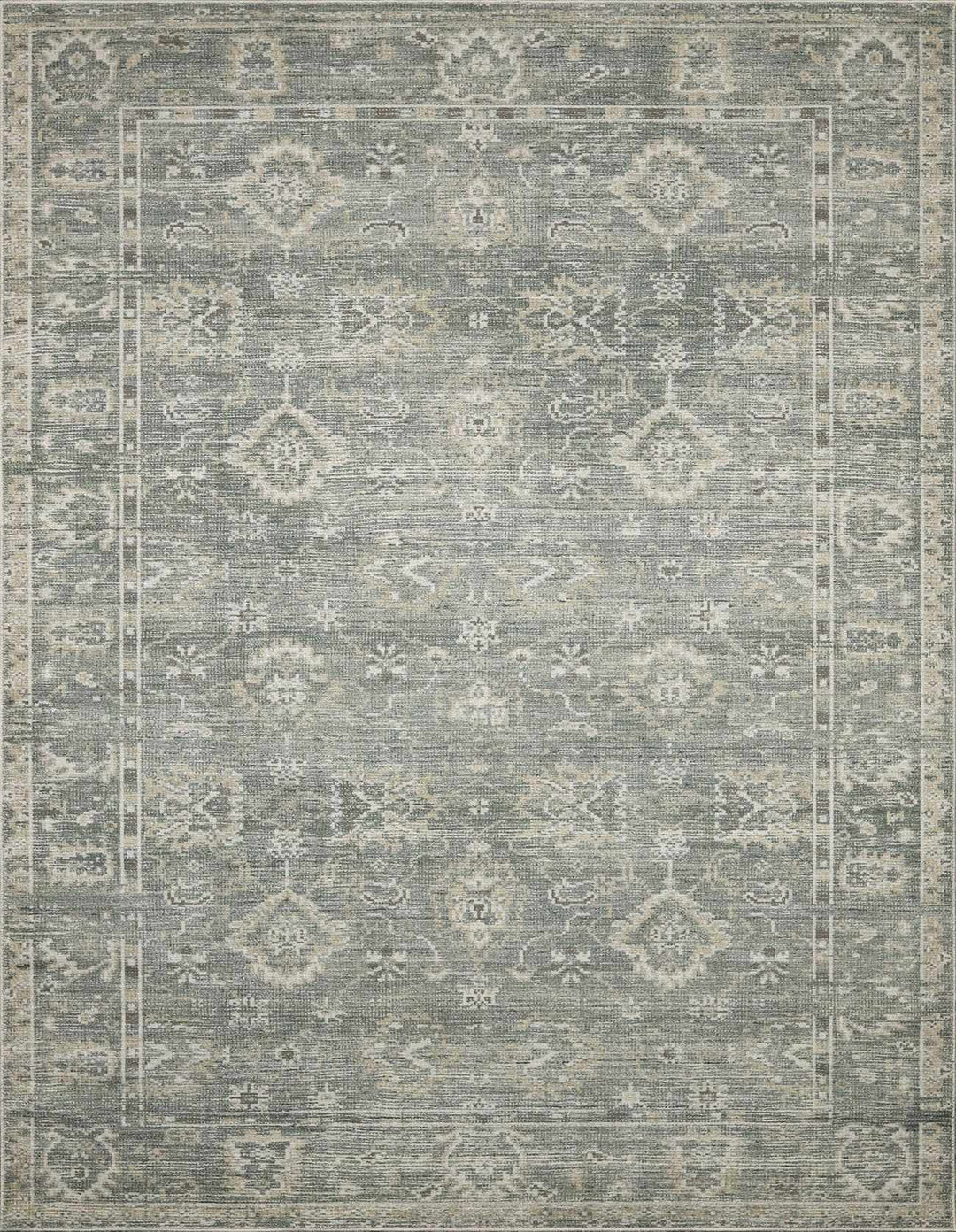 Bricen Traditional Oushak Design Gray Area Rug