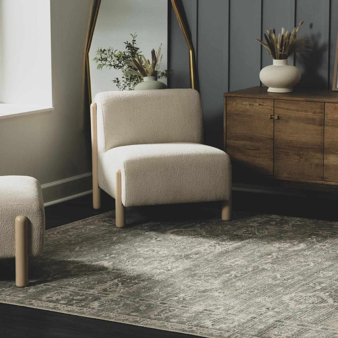 Bricen Traditional Oushak Design Gray Area Rug