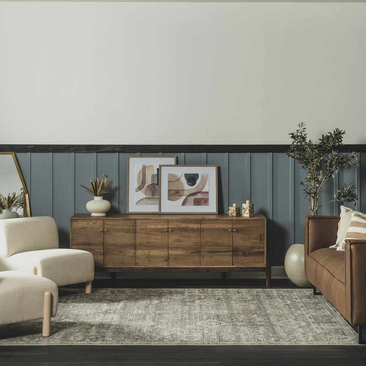 Bricen Traditional Oushak Design Gray Area Rug