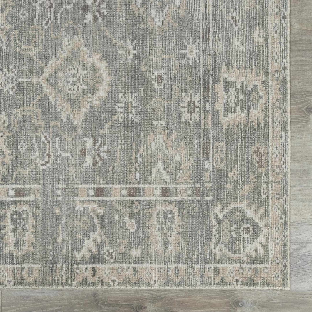 Bricen Traditional Oushak Design Gray Area Rug