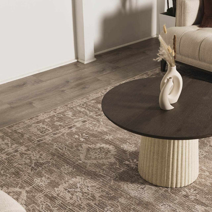 Bricen Traditional Oushak Design Brown Area Rug