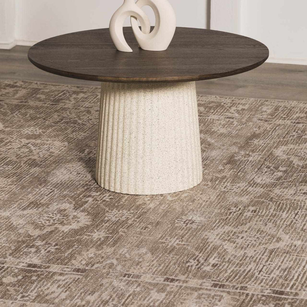 Bricen Traditional Oushak Design Brown Area Rug