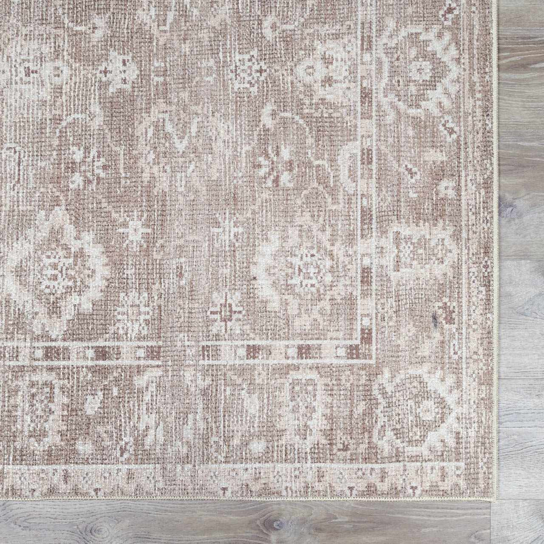 Bricen Traditional Oushak Design Brown Area Rug