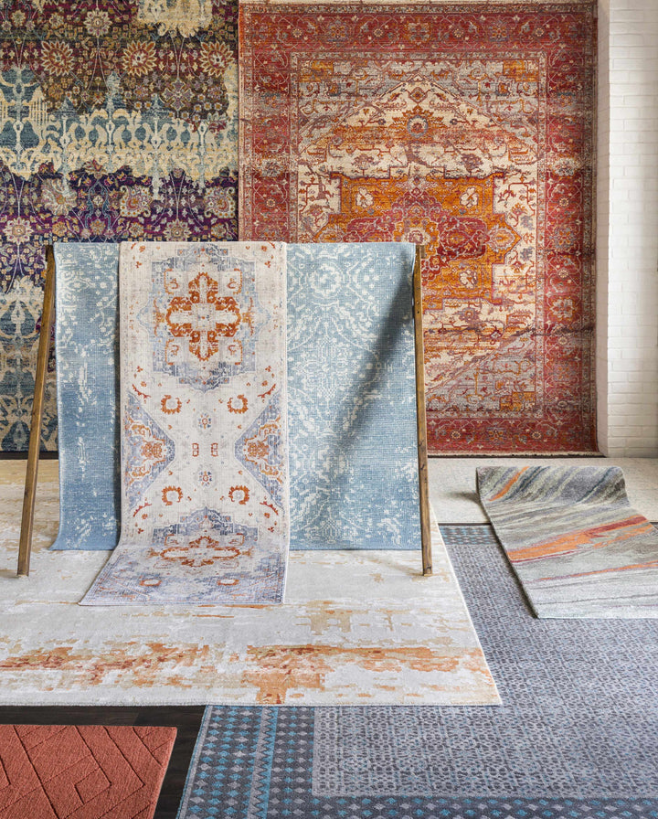 Mossyrock Modern Abstract Camel And Rust Rug