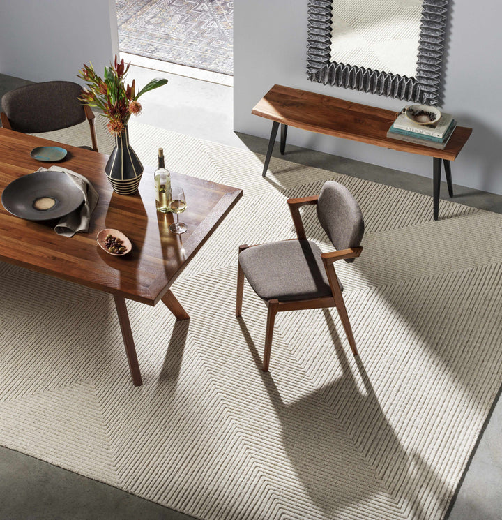 Metcalf Modern Stripes Design Gray Hand Woven Area Rug