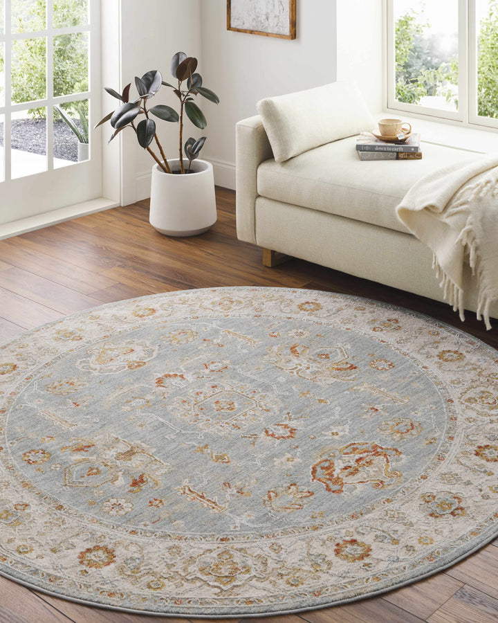 Camrose Blue And Ivory Traditional Style Area Rug