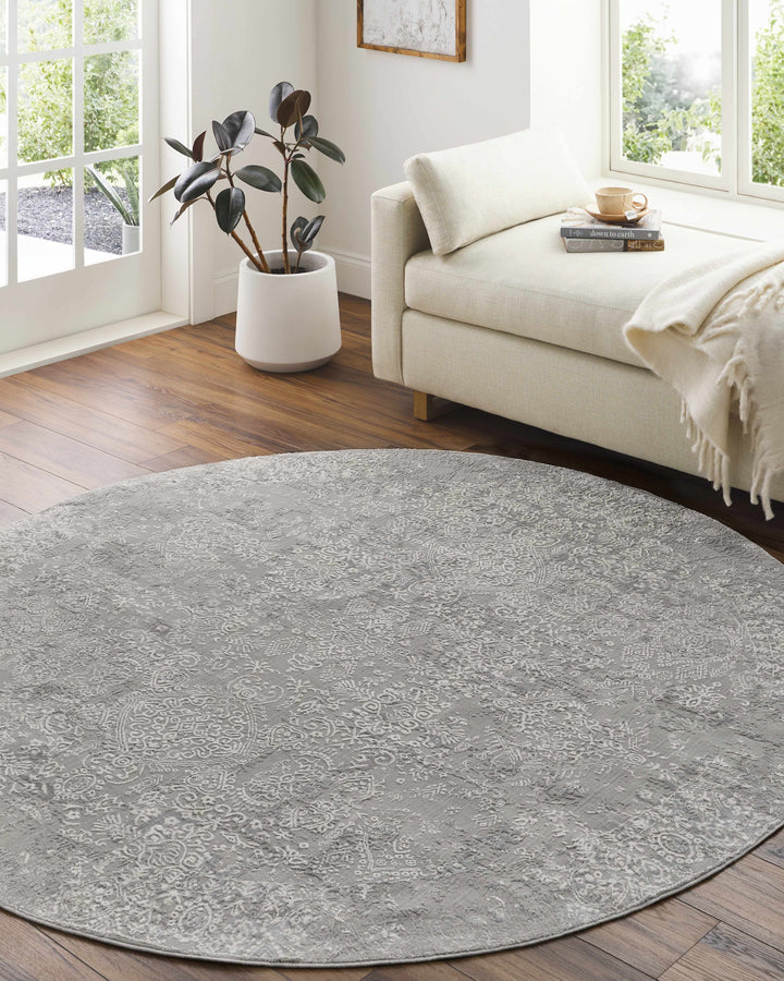 Canaseraga Traditional Style Gray And Ivory Area Rug
