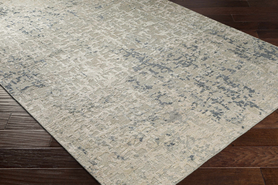 Cayuga Modern Abstract Design Beige Hand Knotted Area Rug