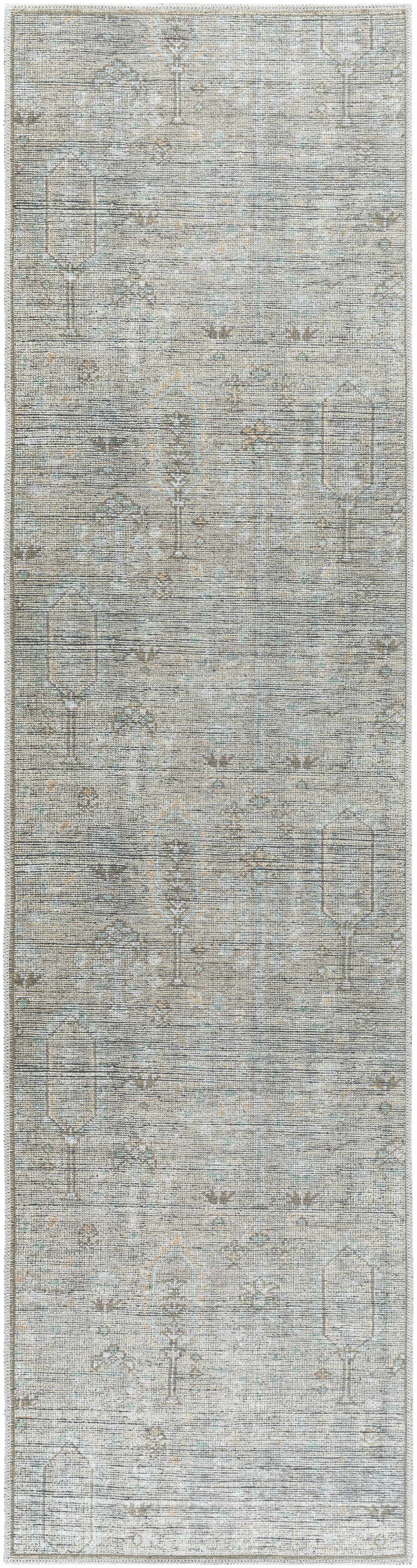 Aglaja Traditional Style Gray Machine Washable Area Rug