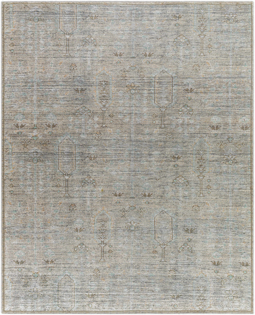Aglaja Traditional Style Gray Machine Washable Area Rug