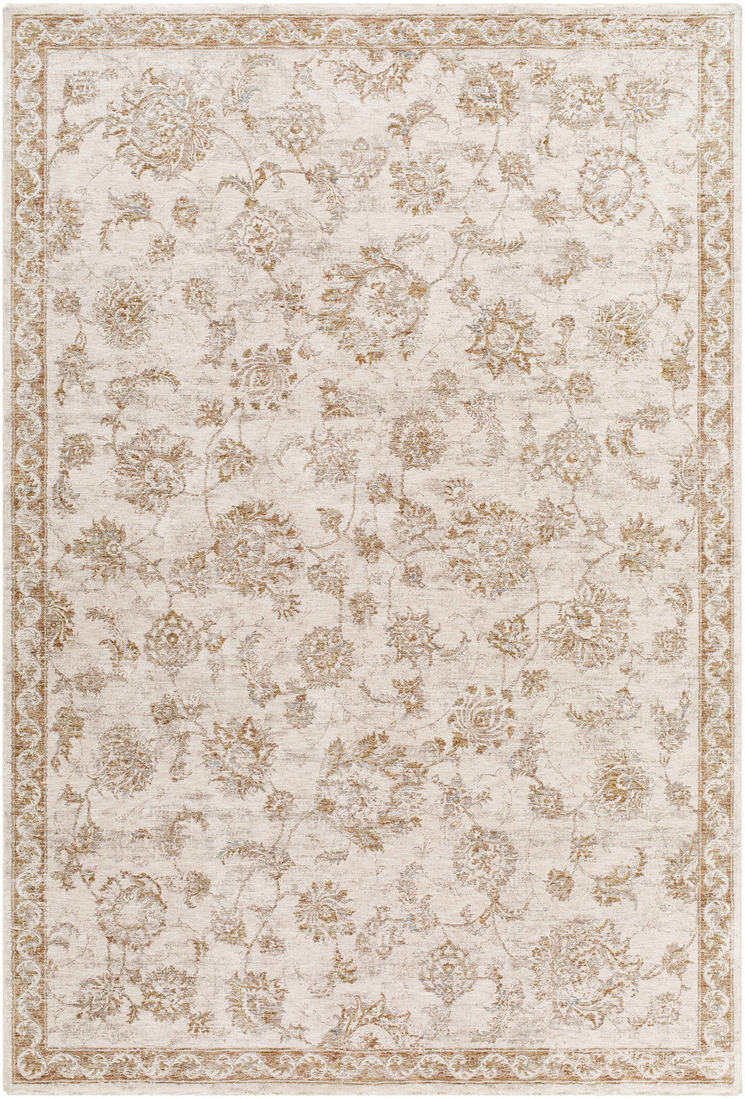 Chyron Traditional Style Cream And Tan Area Rug