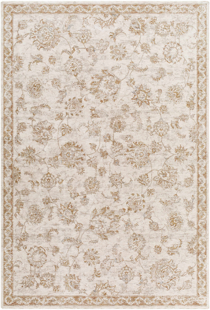 Chyron Traditional Style Cream And Tan Area Rug