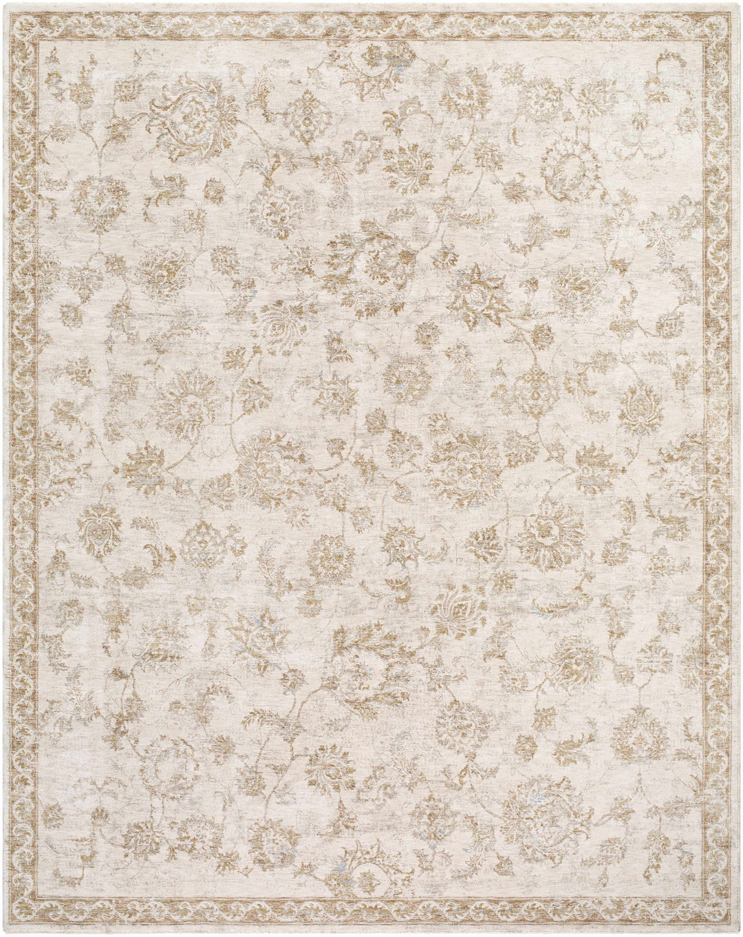Chyron Traditional Style Cream And Tan Area Rug