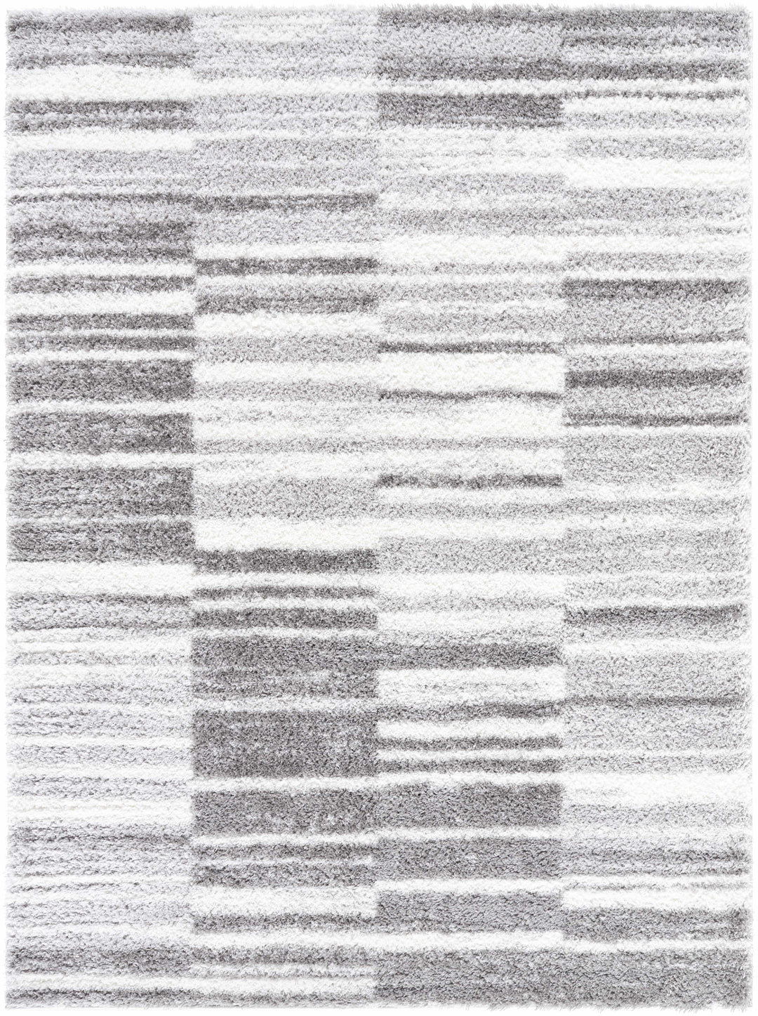 Carlen Contemporary Geometrical Gray And White Rug