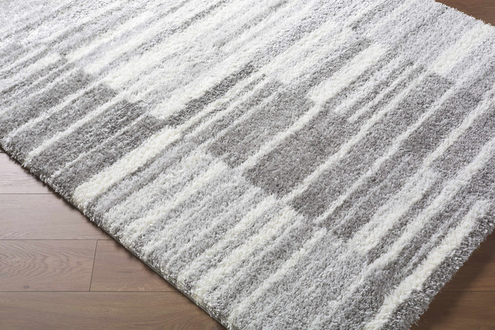 Carlen Contemporary Geometrical Gray And White Rug