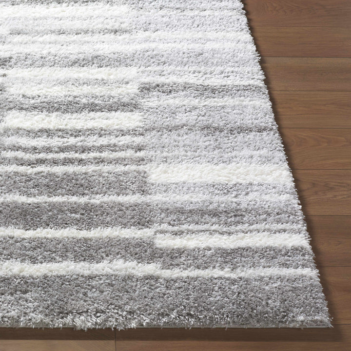 Carlen Contemporary Geometrical Gray And White Rug