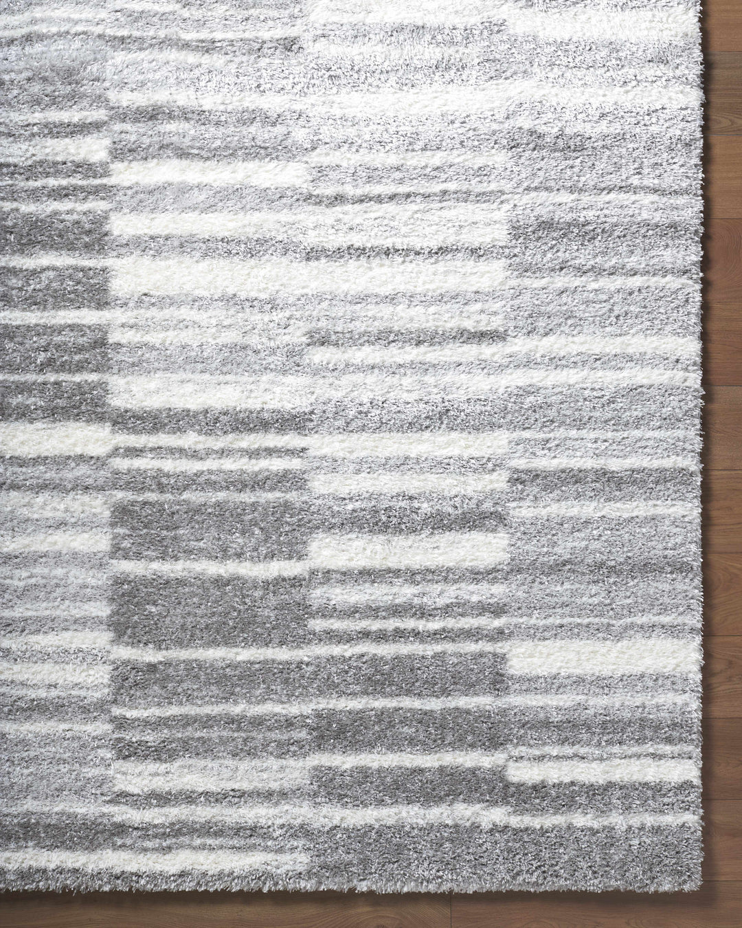 Carlen Contemporary Geometrical Gray And White Rug
