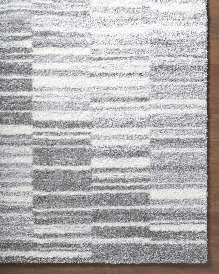 Carlen Contemporary Geometrical Gray And White Rug