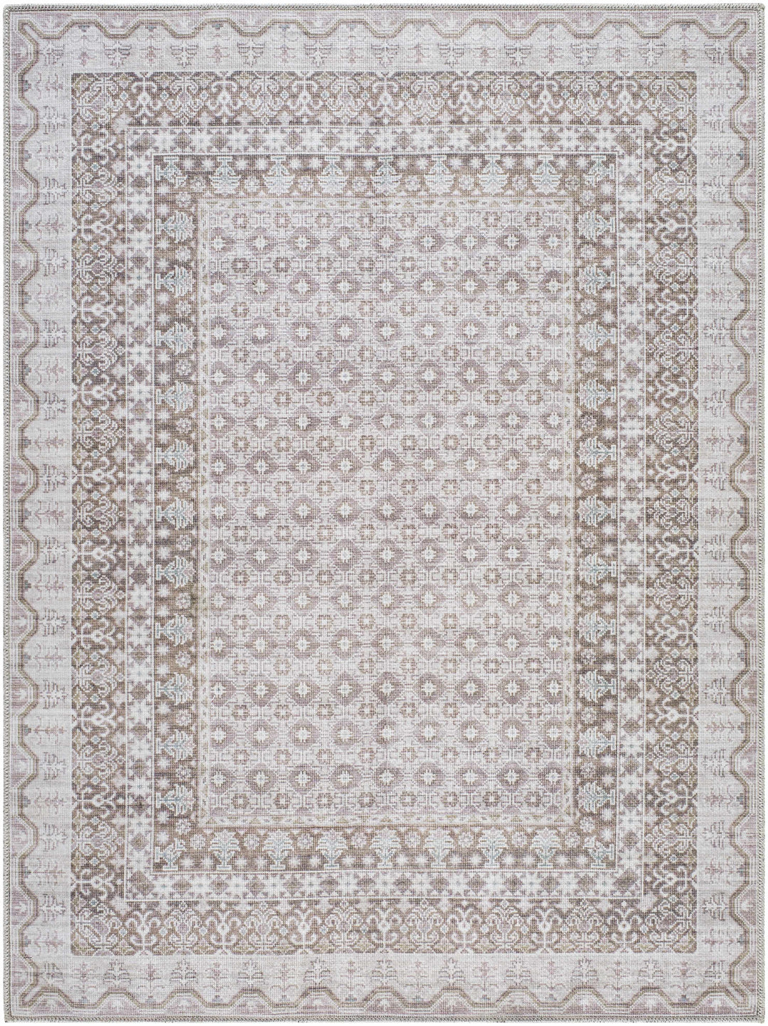 Rainier Traditional Brown And Gray Washable Rug
