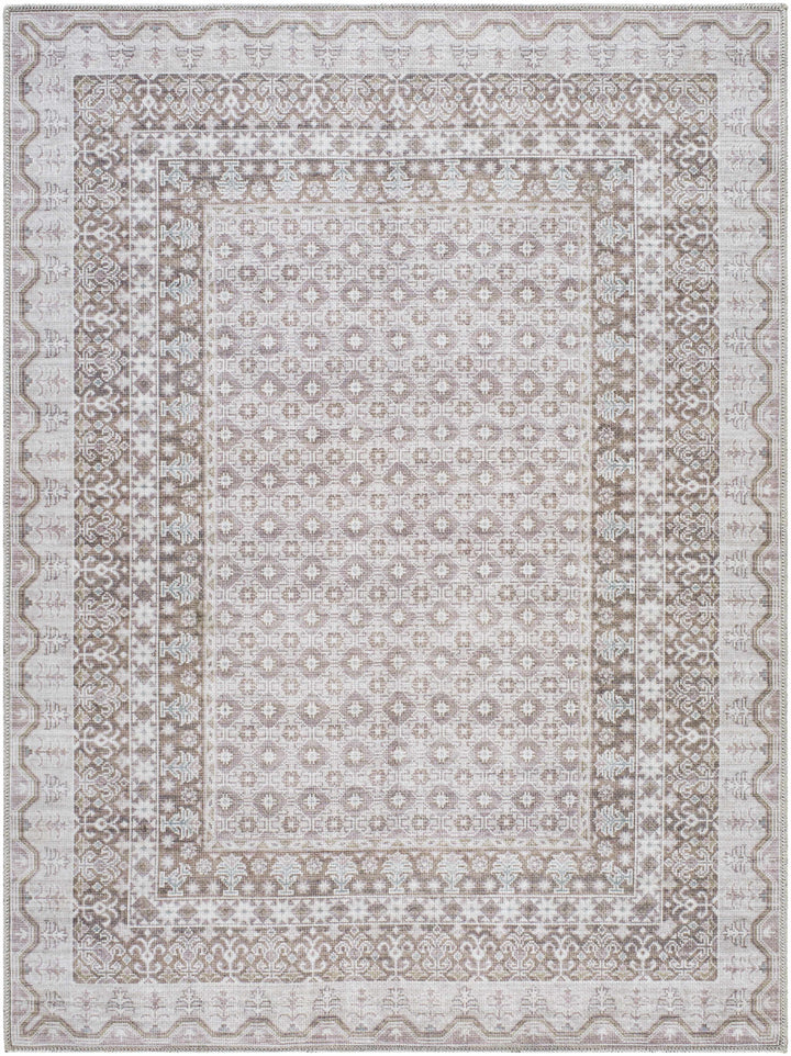 Rainier Traditional Brown And Gray Washable Rug