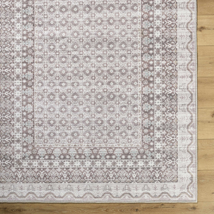 Rainier Traditional Brown And Gray Washable Rug