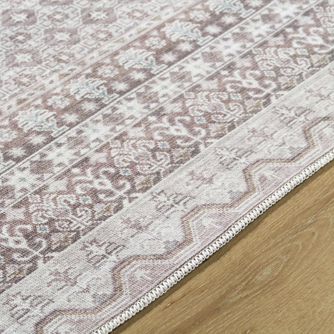 Rainier Traditional Brown And Gray Washable Rug