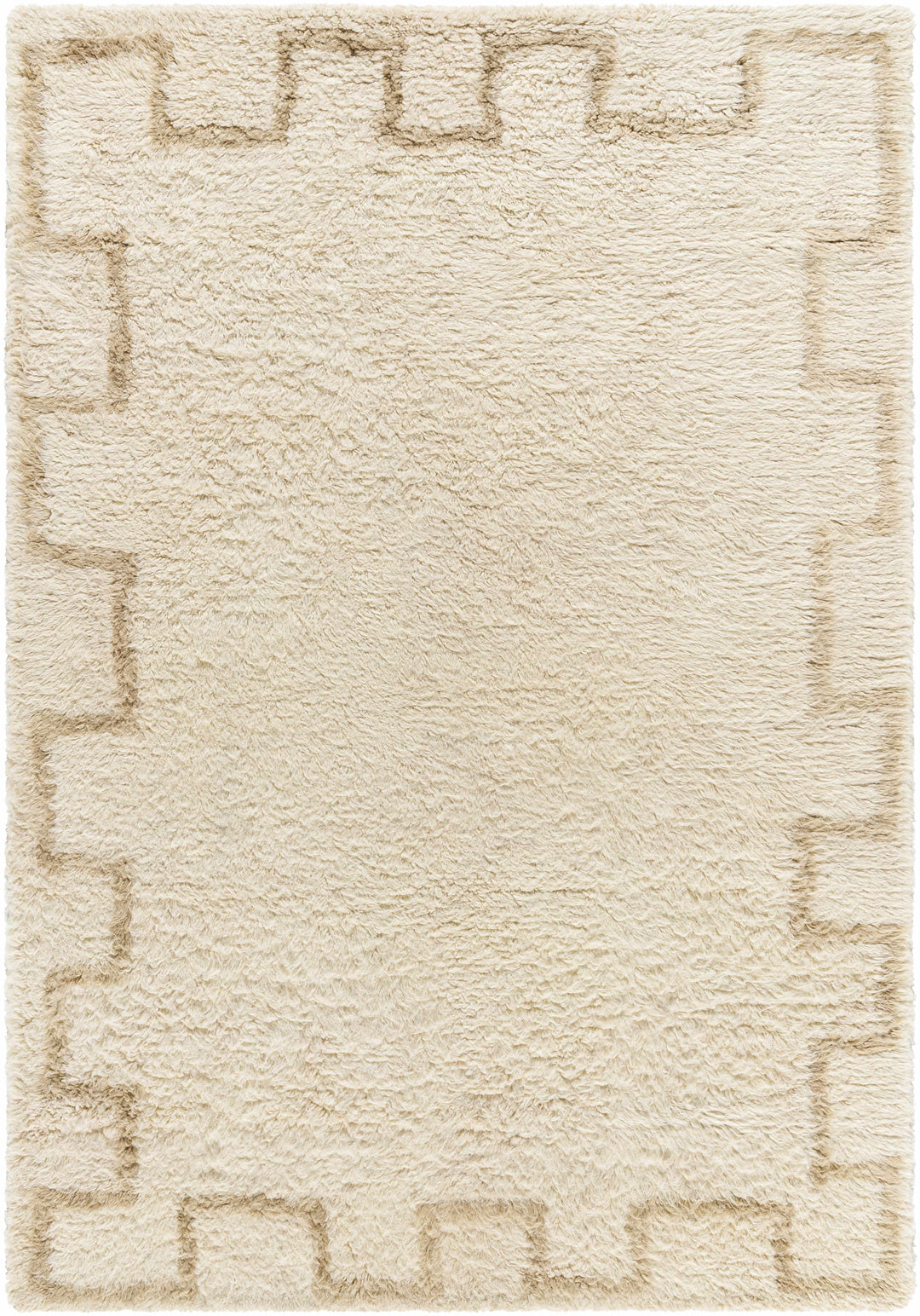 Ciniod Beige Modern Geometric Design Hand Tufted Area Rug