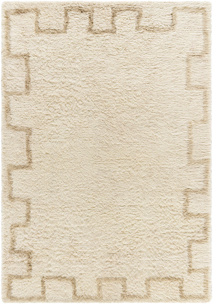 Ciniod Beige Modern Geometric Design Hand Tufted Area Rug