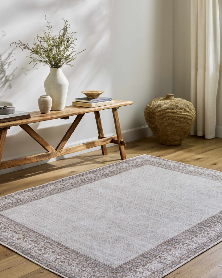 Rainier Traditional Ivory And Brown Rug