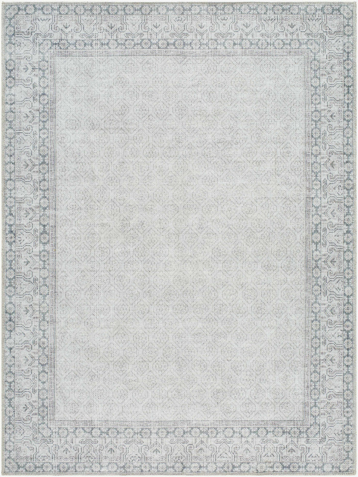 Cloris Traditional Style Gray And Ivory Washable Rug