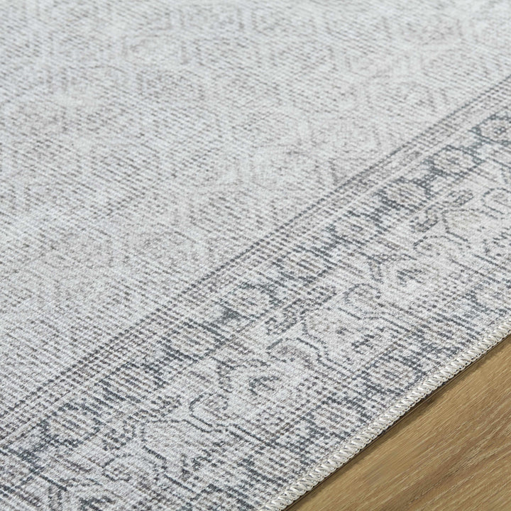Cloris Traditional Style Gray And Ivory Washable Rug