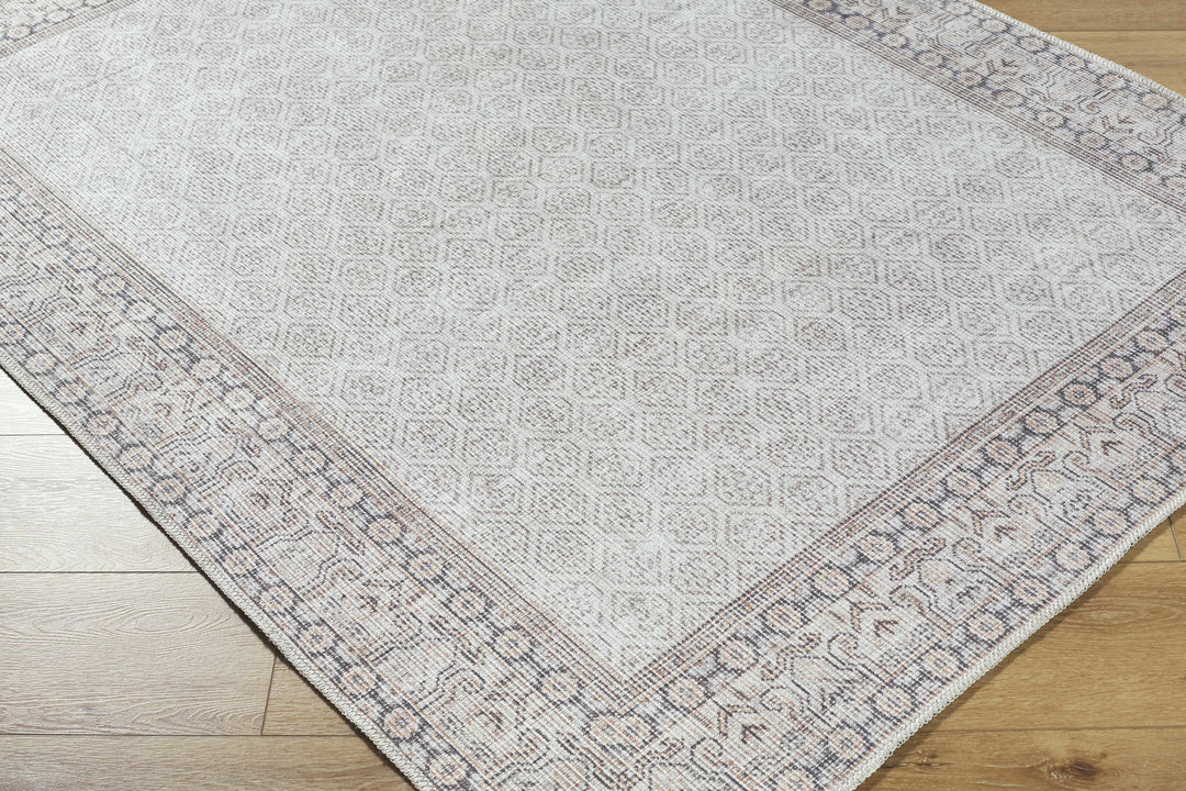 Rainier Traditional Style Beige Washable Rug