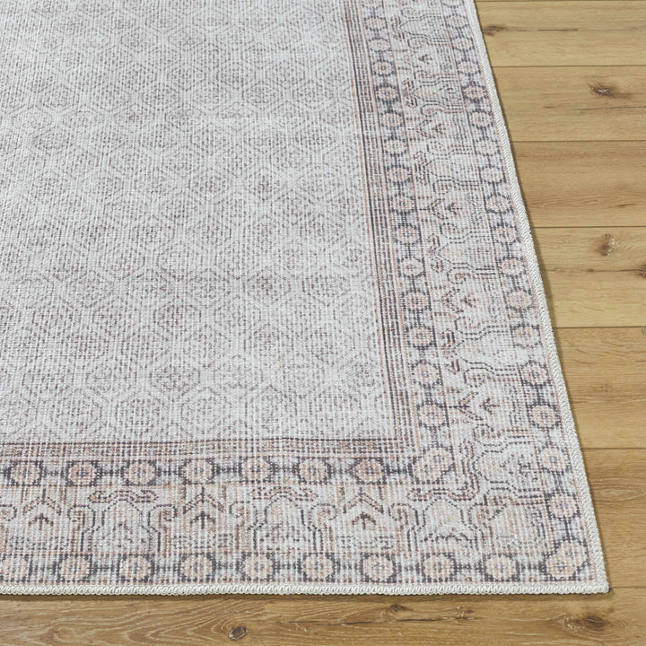 Rainier Traditional Style Beige Washable Rug