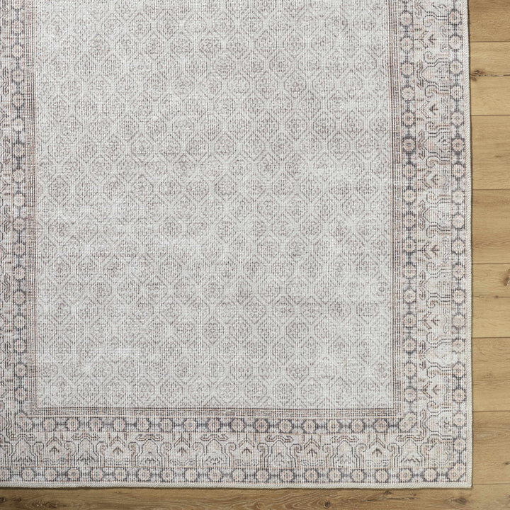 Rainier Traditional Style Beige Washable Rug