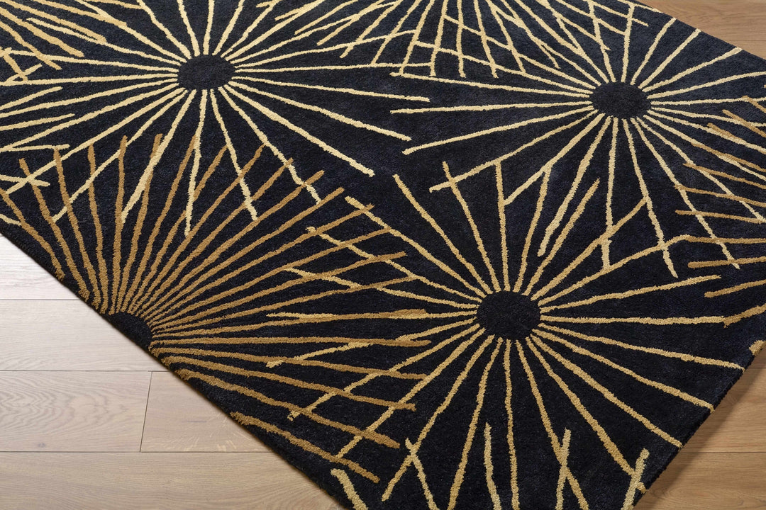Clover Modern Style Black And Brown Hand Tufted Wool Area Rug