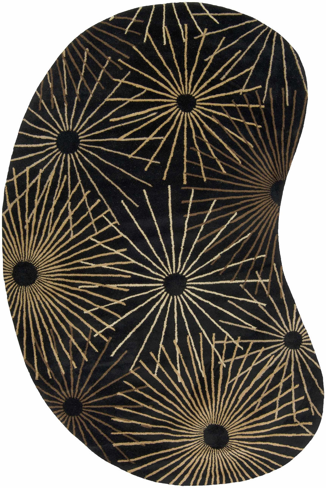 Clover Modern Style Black And Brown Hand Tufted Wool Area Rug