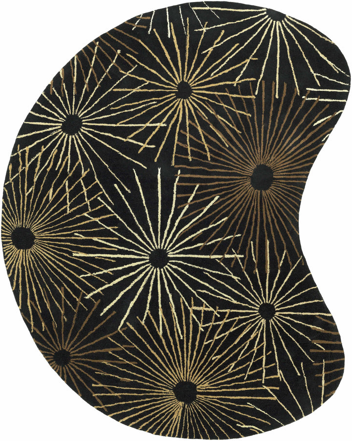 Clover Modern Style Black And Brown Hand Tufted Wool Area Rug