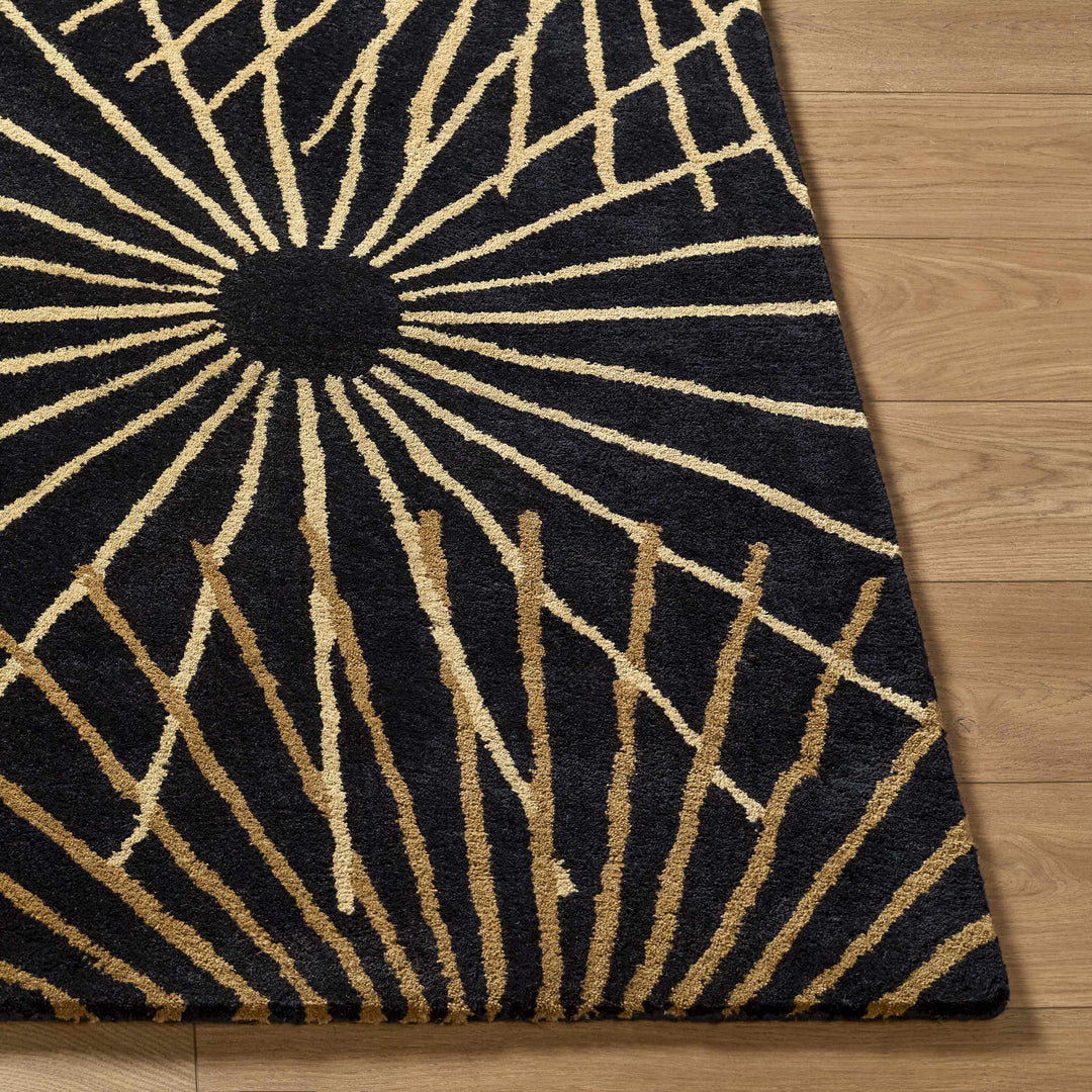 Clover Modern Style Black And Brown Hand Tufted Wool Area Rug