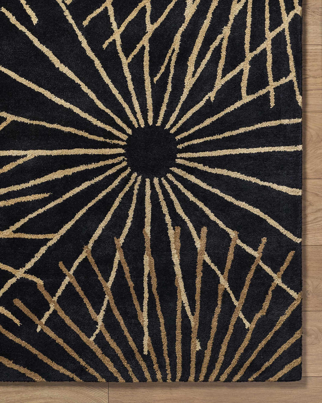Clover Modern Style Black And Brown Hand Tufted Wool Area Rug