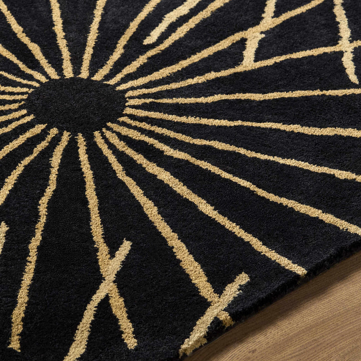 Clover Modern Style Black And Brown Hand Tufted Wool Area Rug