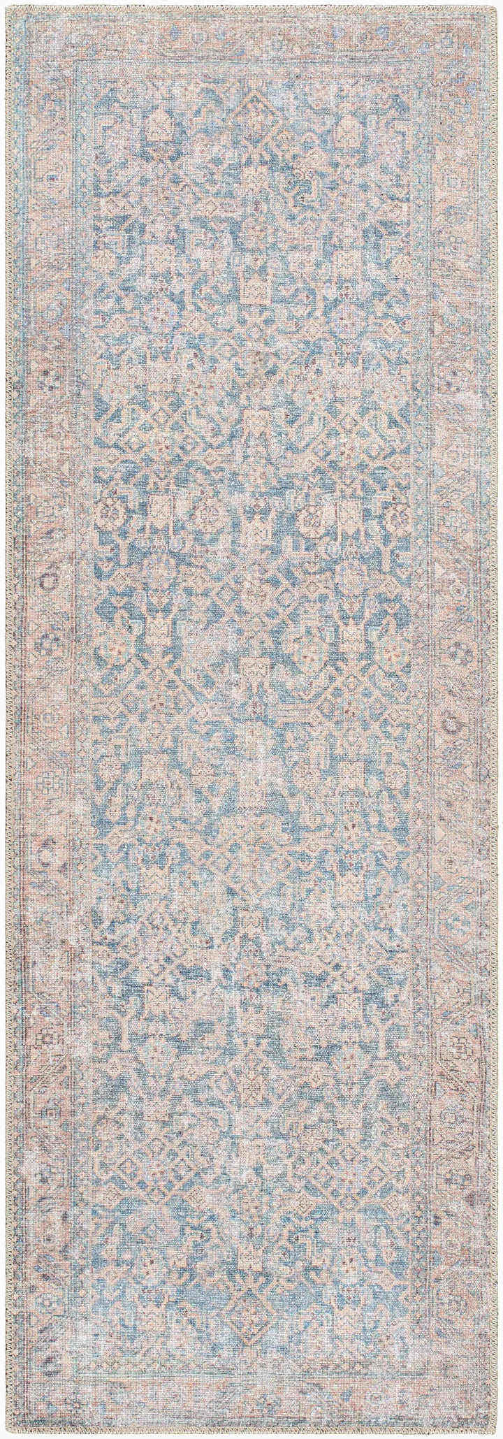 Crevan Traditional Blue And Brown Washable Area Rug