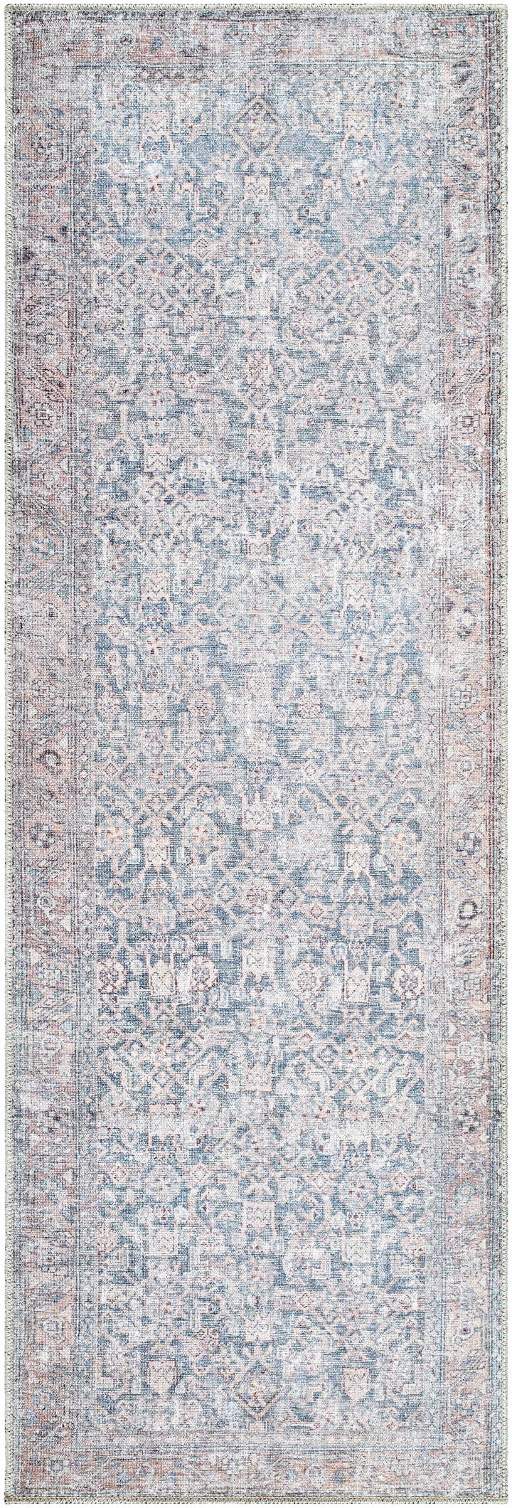 Crevan Traditional Blue And Brown Washable Area Rug