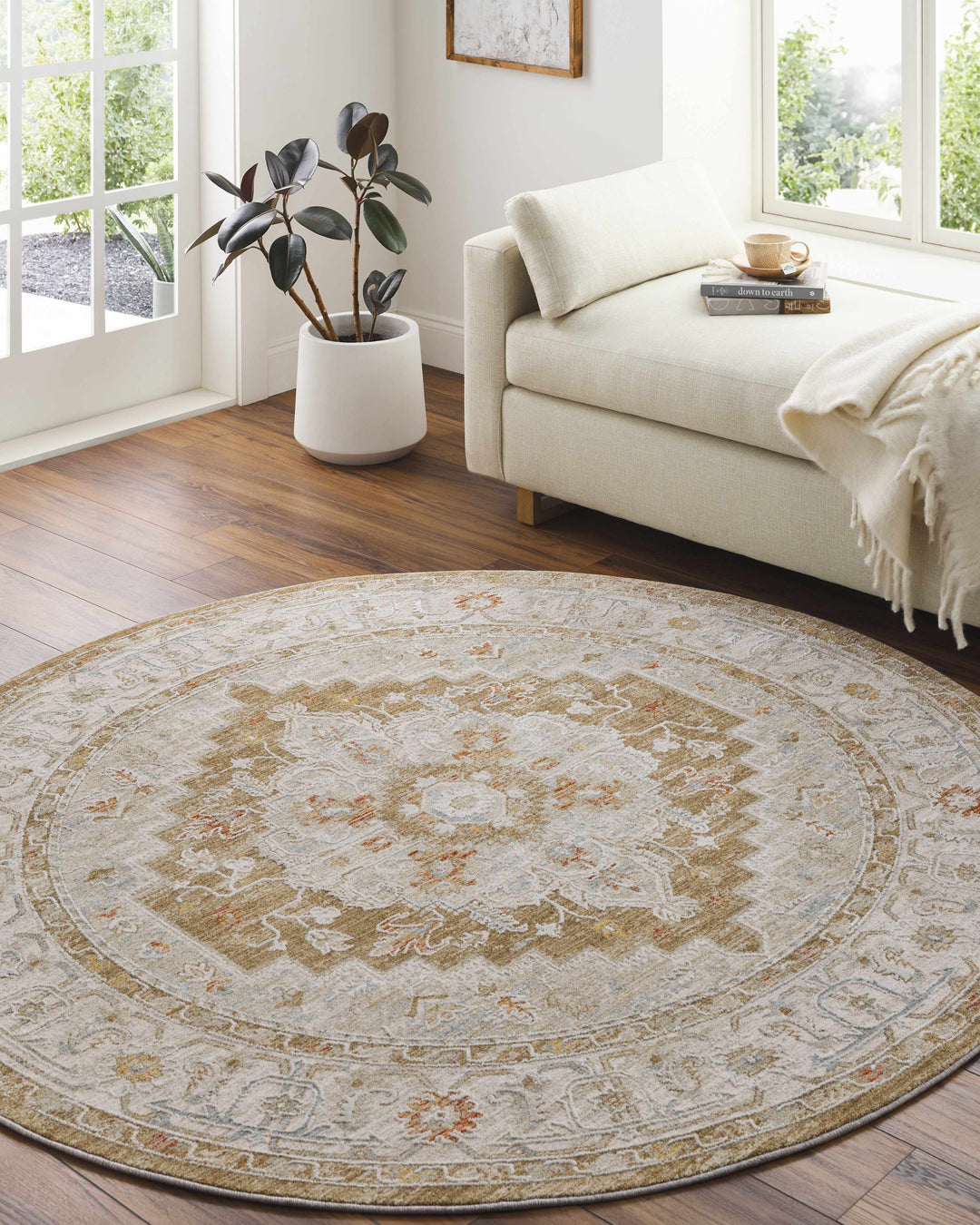Canadensis Traditional Style Brown And Ivory Area Rug